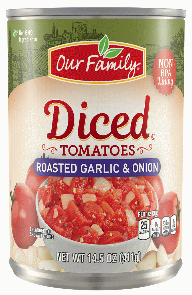 Our Family  diced tomatoes with roasted garlic & onions Full-Size Picture